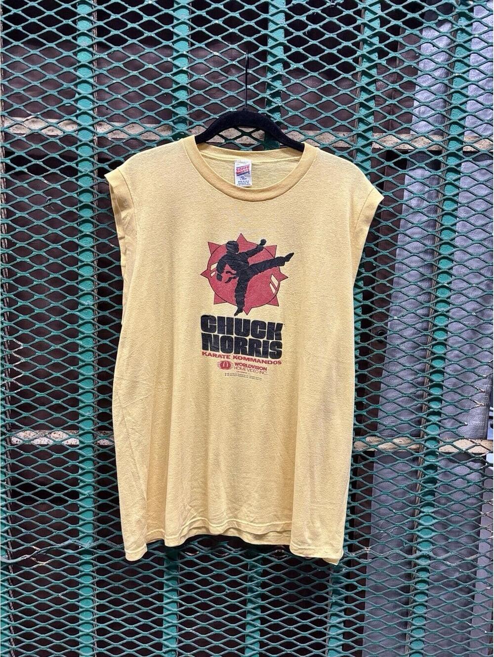 💥 GRAIL💥 1987 CHUCK NORRIS Shirt Large KARATE KOMMMANDOS Vintage Movie Promo
